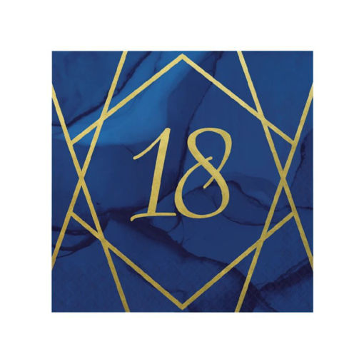 Picture of NAVY & GOLD GEODE 18 LUNCH NAPKIN - 33CM 16 PACK